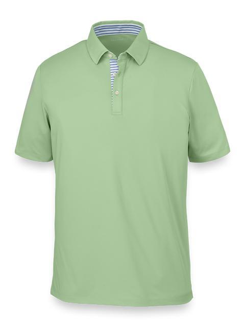 Performance Blend Three Button Polo - Light Green Product Image