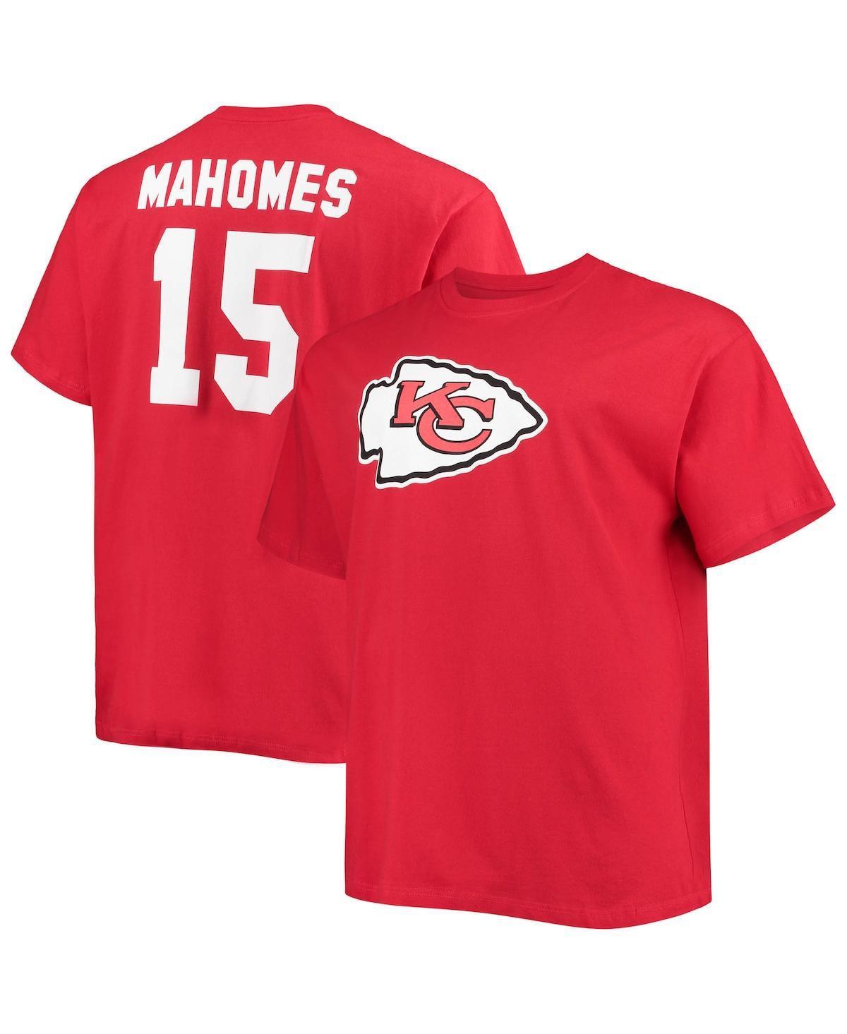 Mens Big and Tall Patrick Mahomes Red Kansas City Chiefs Player Name Number T-shirt Product Image