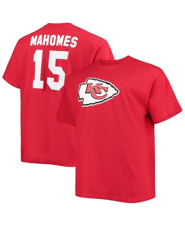 Mens Fanatics Branded Patrick Mahomes Kansas City Chiefs Big & Tall Player Name & Number T-Shirt Product Image