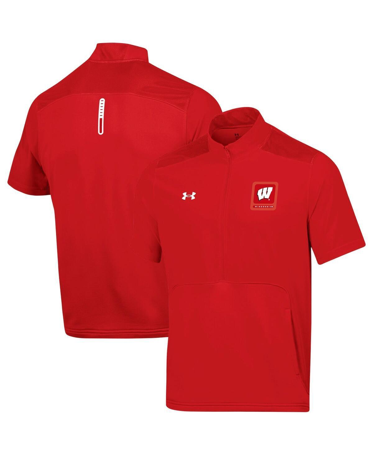 Mens Under Armour Red Wisconsin Badgers Motivate Half-Zip Jacket Product Image