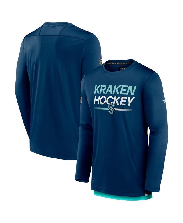 Mens Fanatics Branded Deep Sea Blue Seattle Kraken Authentic Pro Long Sleeve T-Shirt Krk Blue Product Image