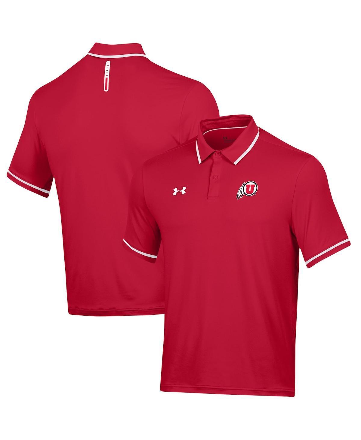 Mens Under Armour Red Utah Utes T2 Tipped Performance Polo Product Image