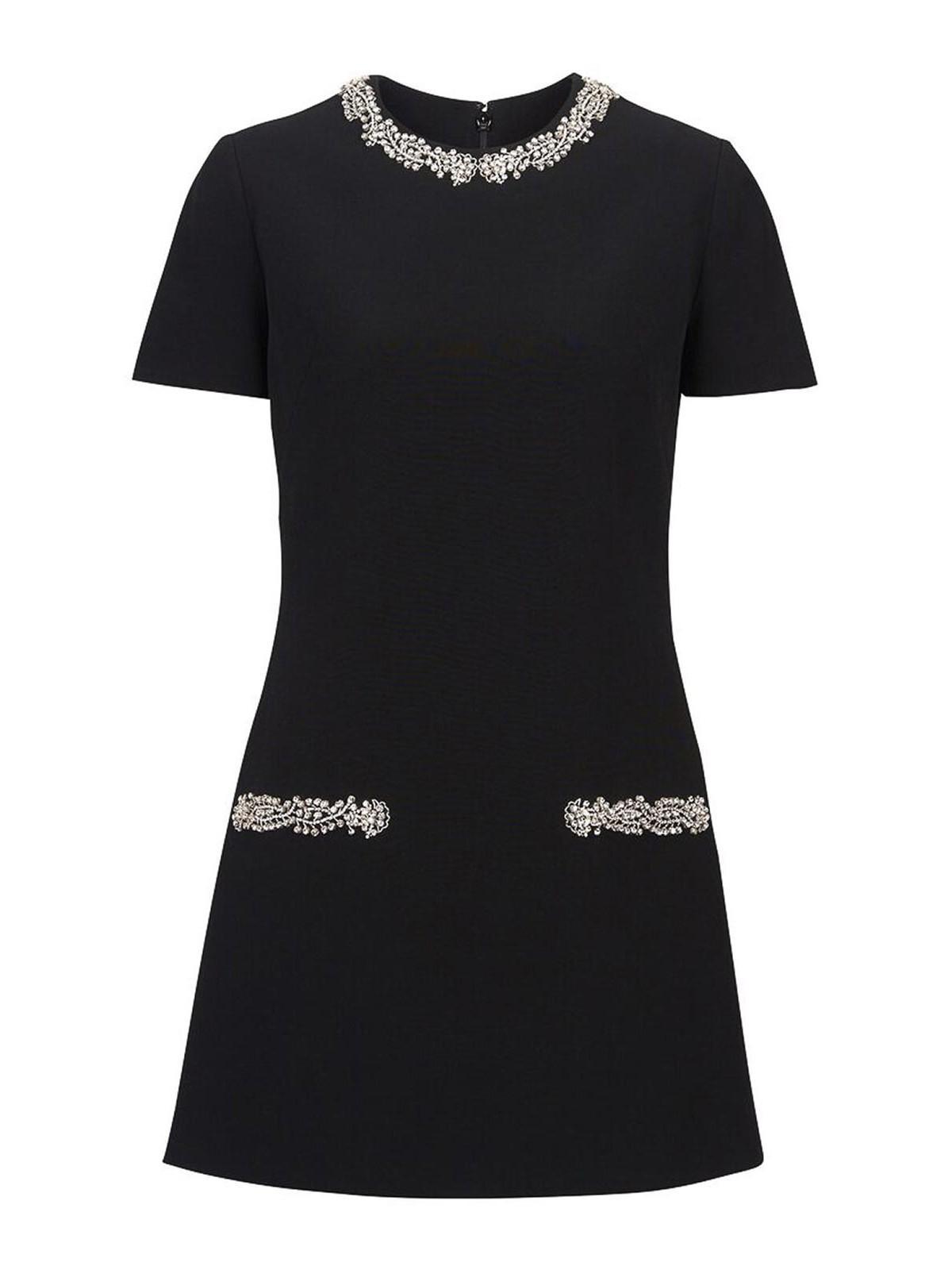 BALMAIN Embroidered Shift Dress In Black Product Image