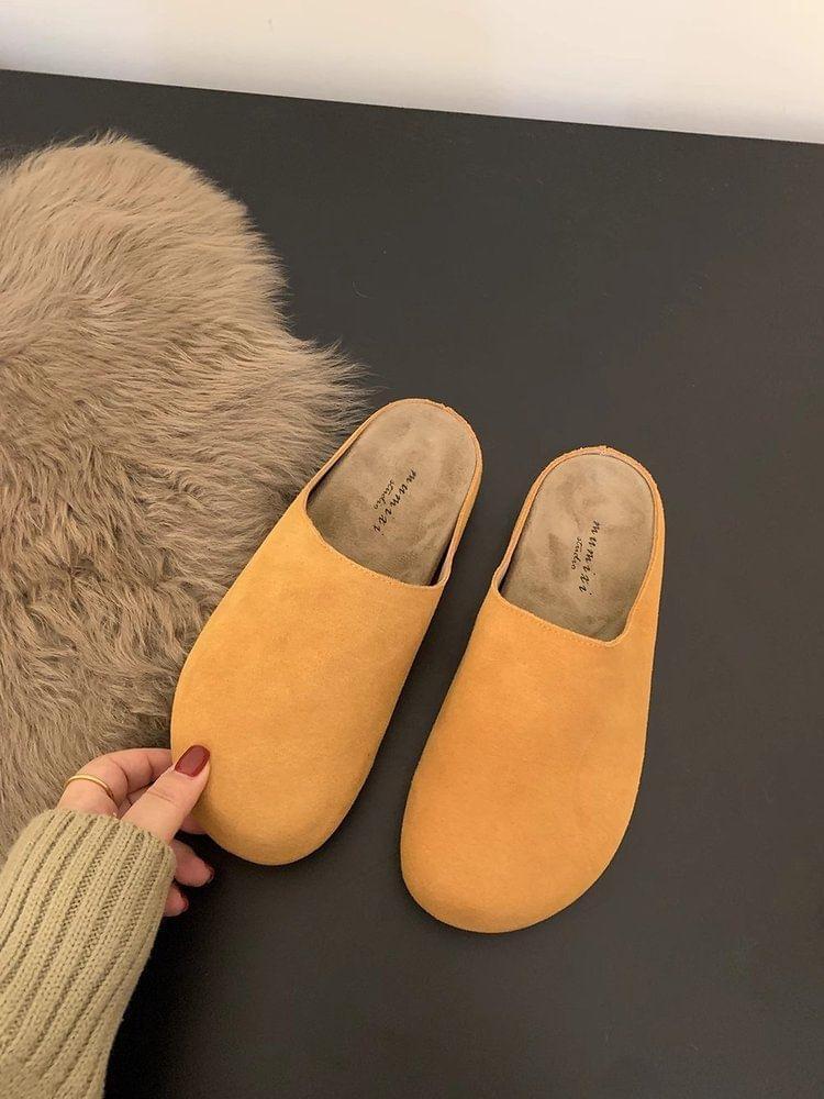 Plain Faux Suede Mules Product Image