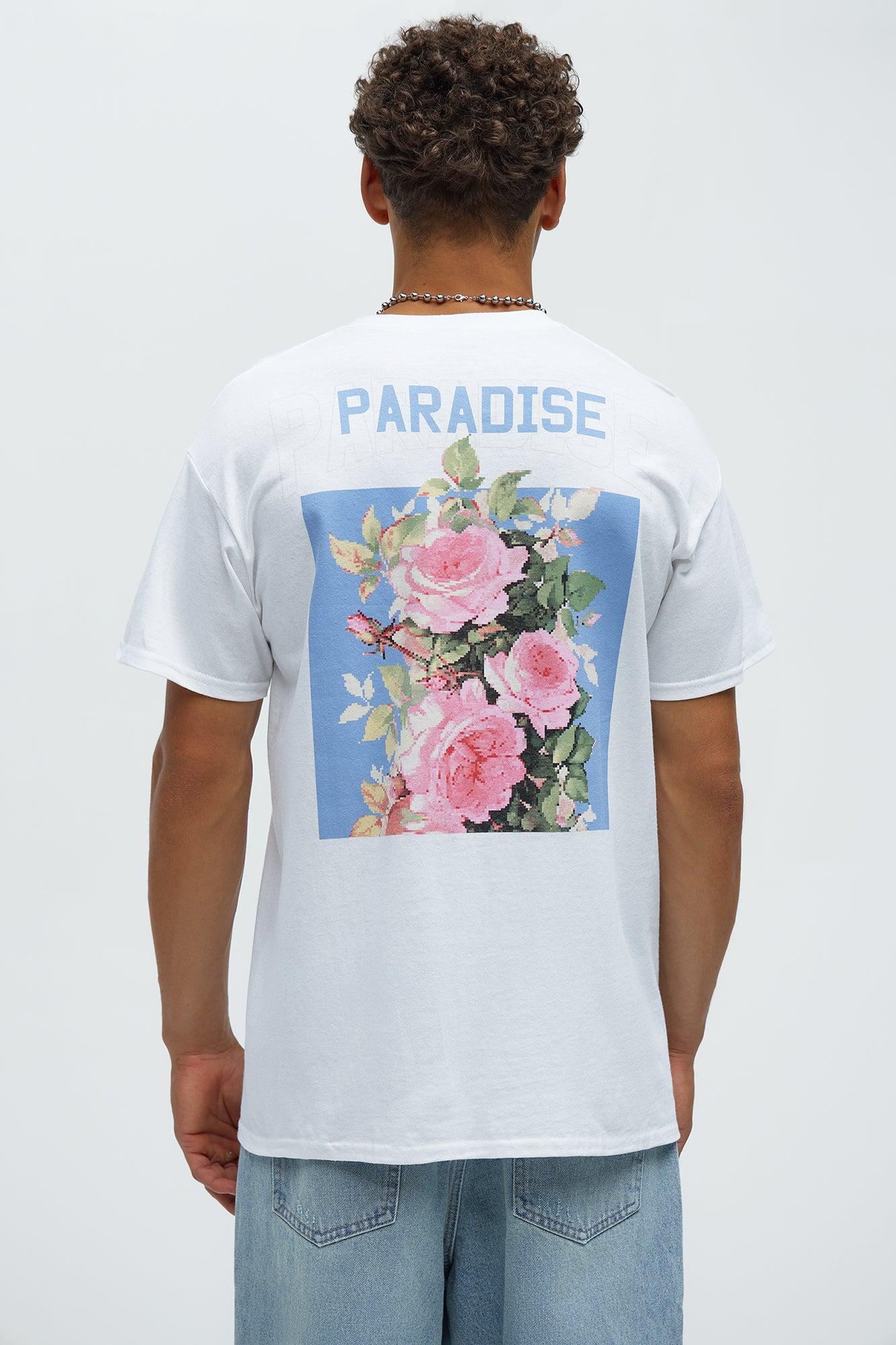 Paradise Bloom Short Sleeve Tee - White Product Image