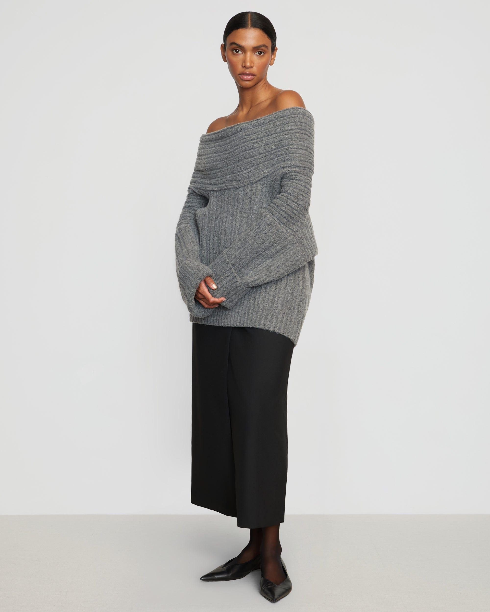 Jamie Chunky Asymmetric-Neck Sweater Product Image