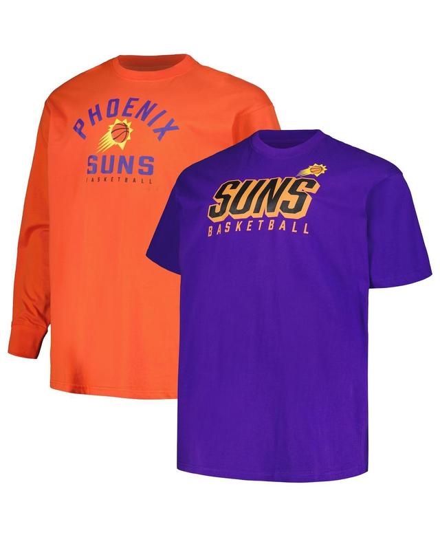 Mens Fanatics Purple Phoenix Suns Big and Tall Short Sleeve and Long Sleeve T-shirt Set - Purple Product Image