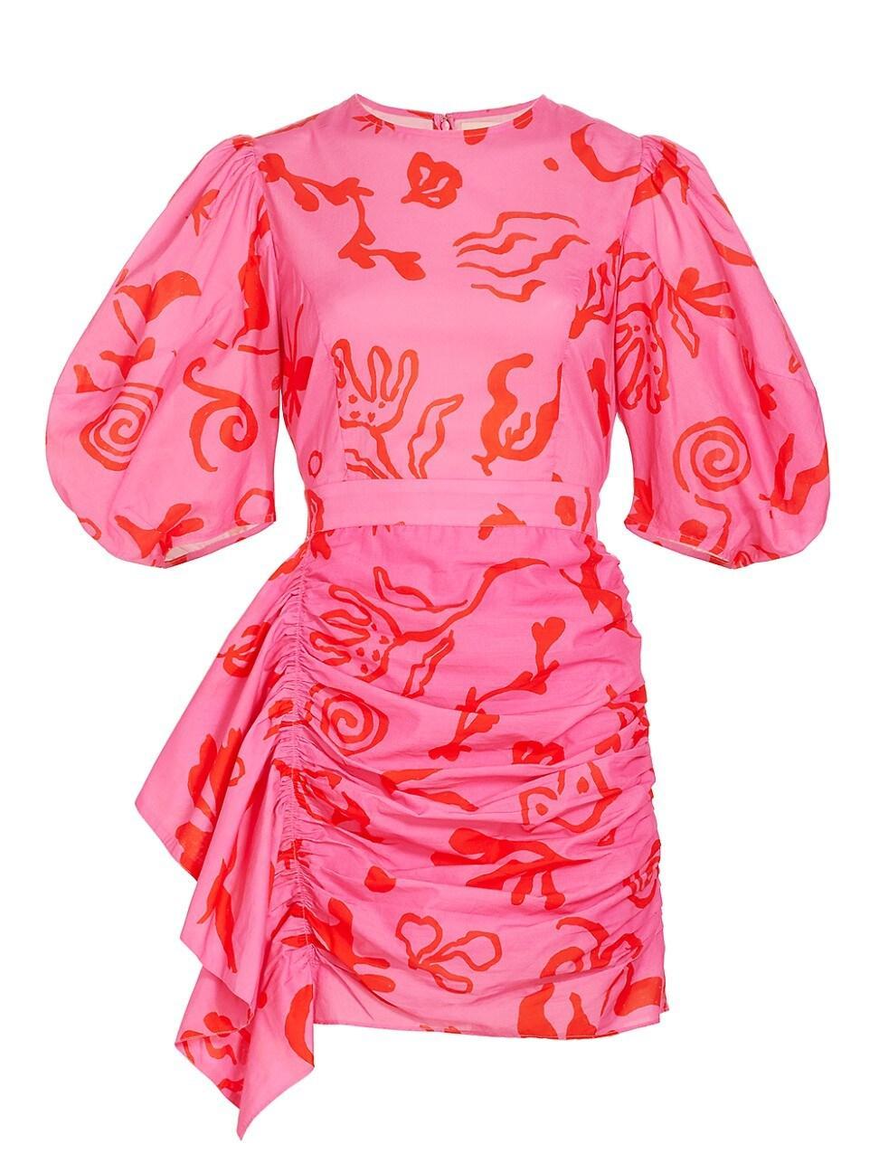 Womens Pia Printed Puff-Sleeve Minidress Product Image