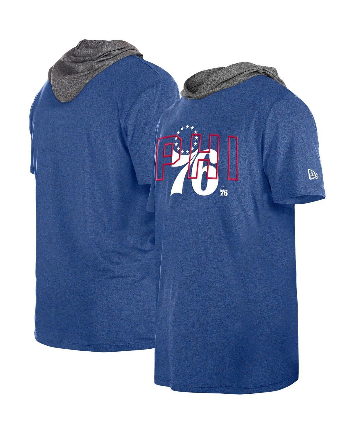 Mens New Era Royal Philadelphia 76ers Active Hoodie T-Shirt Product Image