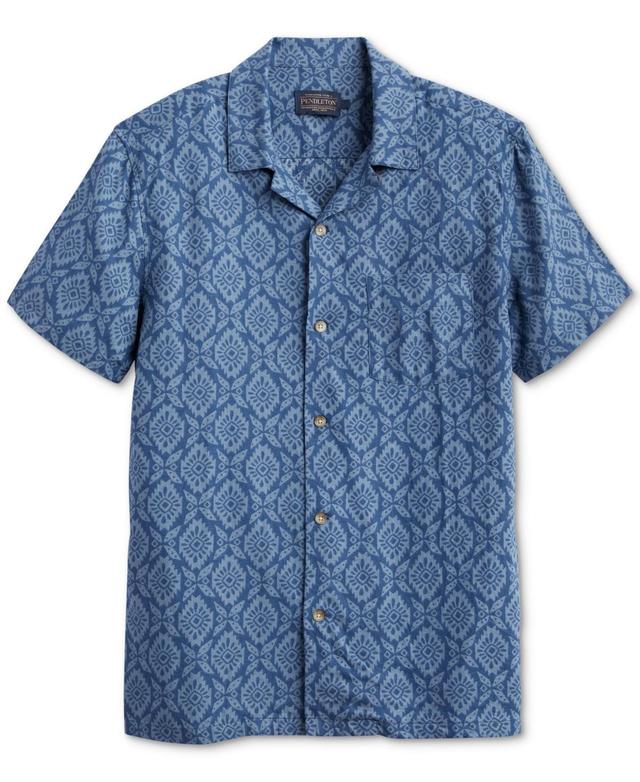 Pendleton Mens Medallion Print Short Sleeve Button-Front Shirt Product Image