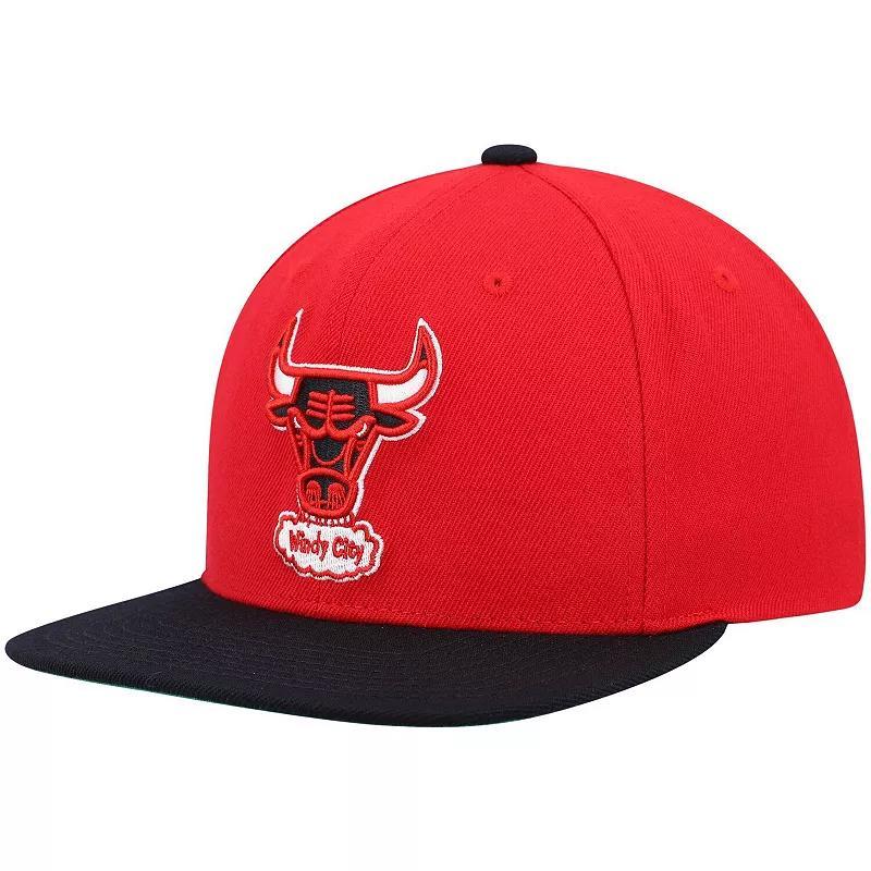 Mens Mitchell & Ness Red and Black Chicago Bulls Hardwood Classics Team Two-Tone 2.0 Snapback Hat - Red Product Image