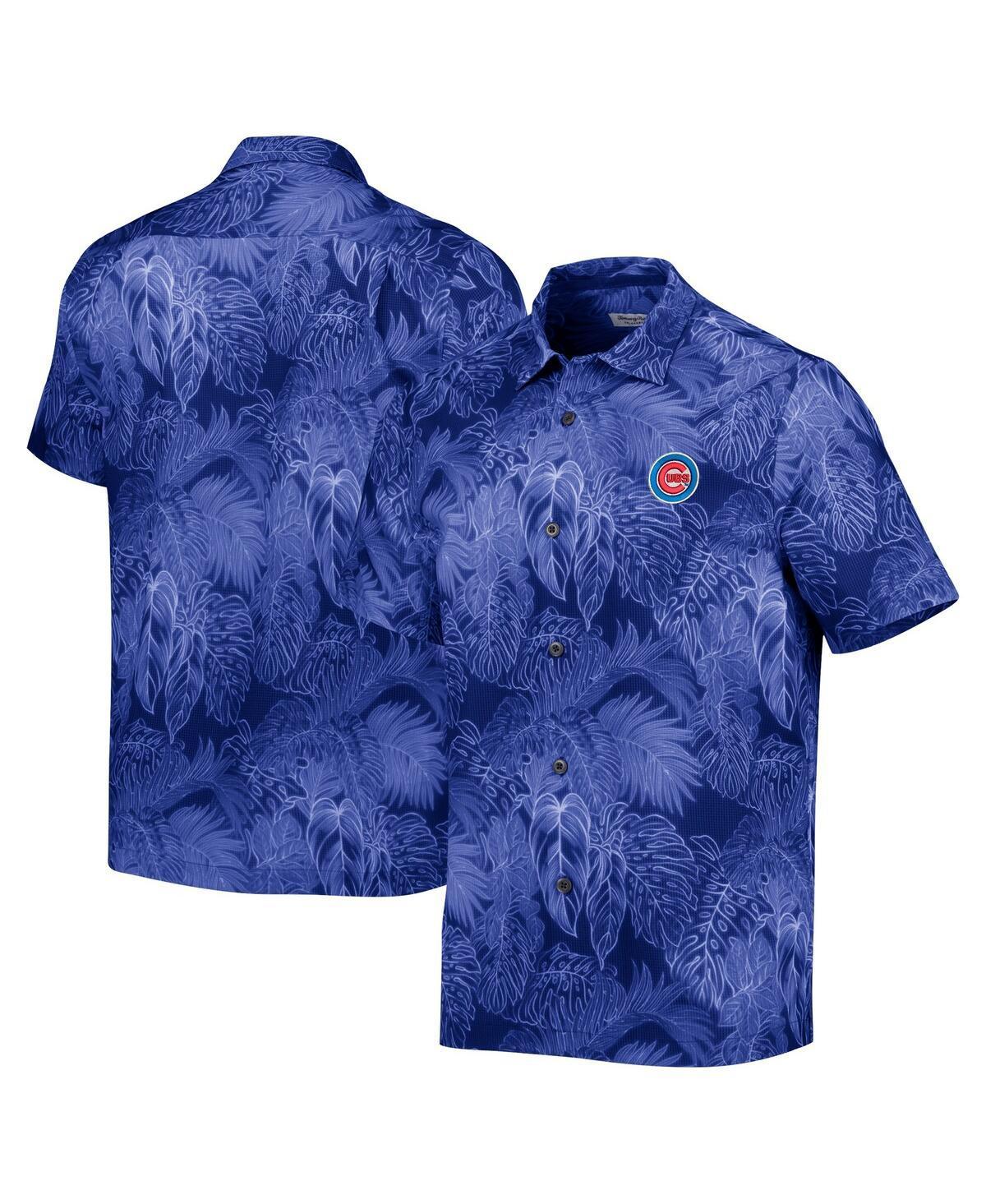 Tommy Bahama Mens Royal Chicago Cubs Bahama Coast Luminescent Fronds Island Zone Button-Up Camp Shirt Product Image