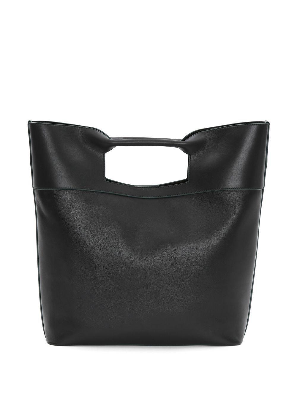 Leather Logo Print Tote Bag In Black Product Image