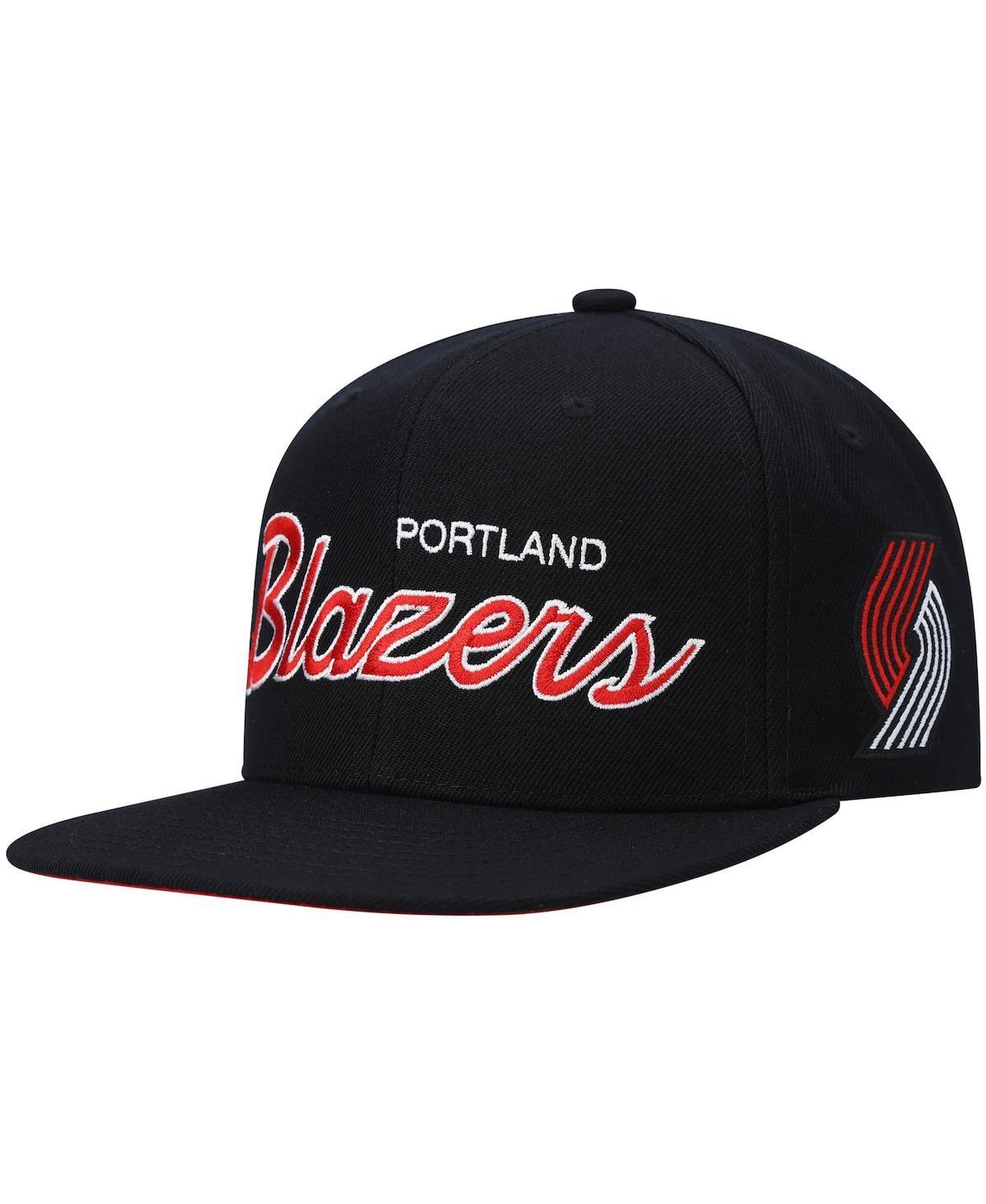 Mens Mitchell & Ness Portland Trail Blazers Hardwood Classics Script 2.0 Snapback Hat Product Image