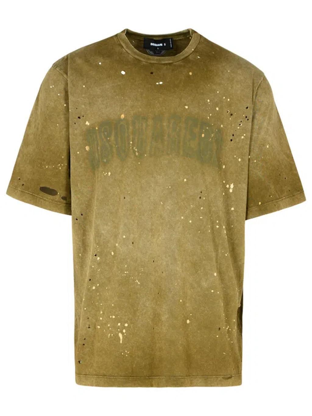 DSQUARED2 Distressed T-shirt In Green Product Image