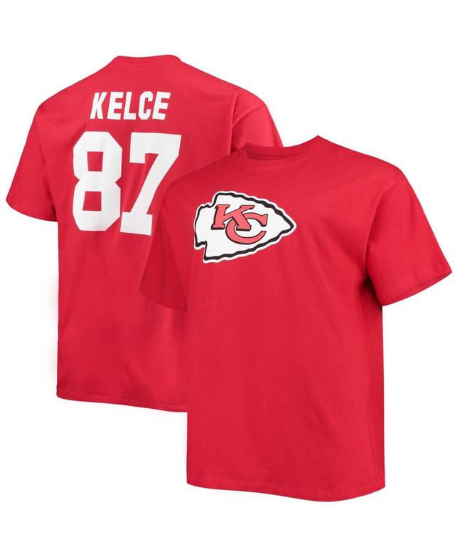 Mens Fanatics Branded Travis Kelce Kansas City Chiefs Big & Tall Player Name & Number T-Shirt Product Image