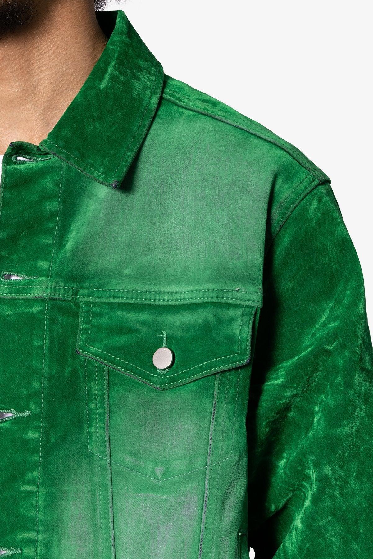 Suede Trucker Jacket - Green Product Image