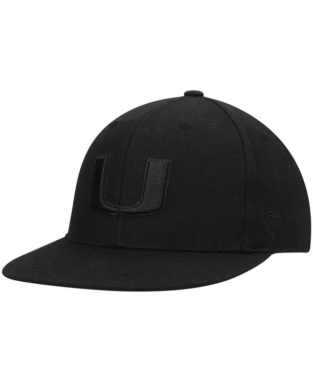 Mens Top of the World Miami Hurricanes Black Fitted Hat - Black Product Image