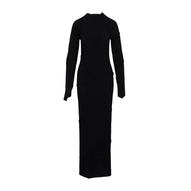 BALENCIAGA Spiral Black Viscose Maxi Dress Product Image