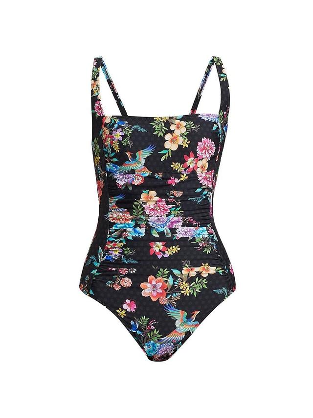 Womens Sognatore Nero Ruched One-Piece Swimsuit Product Image