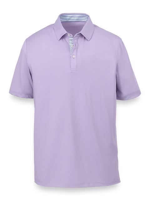 Performance Blend Three Button Polo - Light Green Product Image