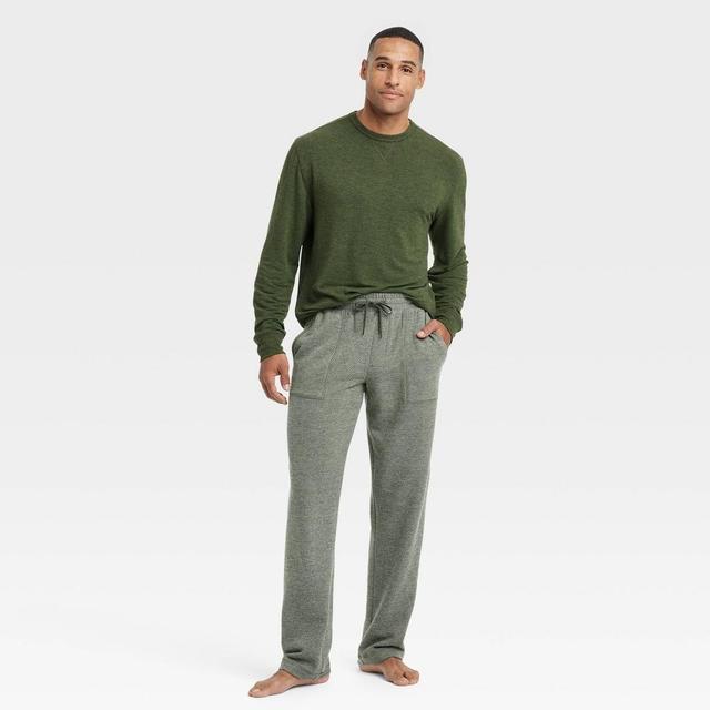 Mens Solid Elevated Long Sleeve Pajama Set - Goodfellow & Co Olive Product Image