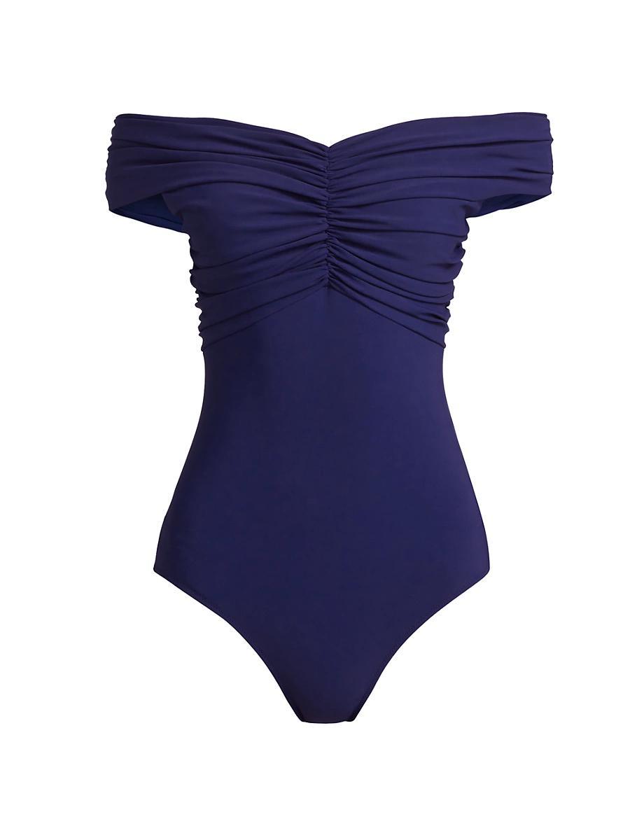 Womens Hasmy Ruched Off-the-Shoulder One-Piece Swimsuit Product Image