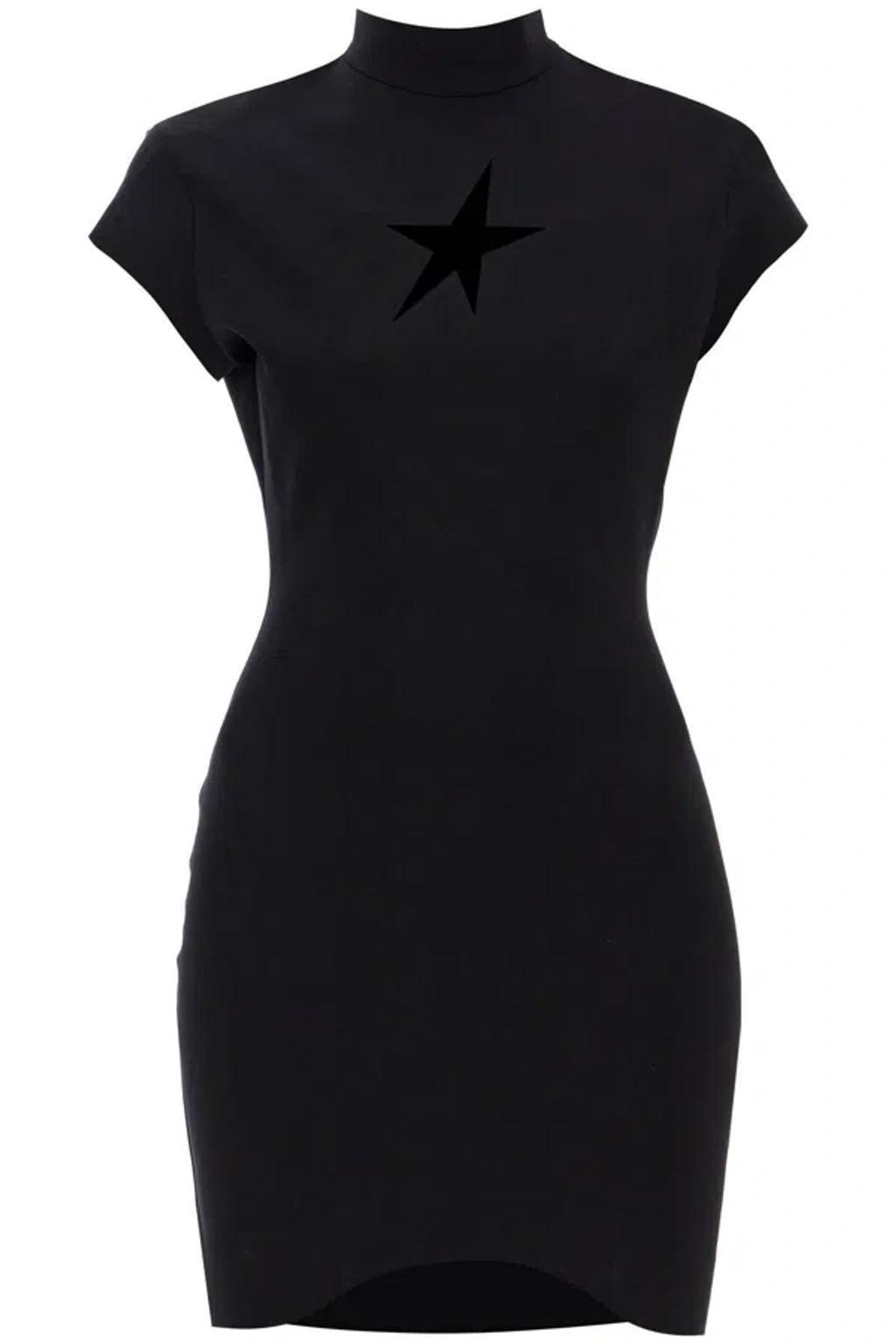 MUGLER Star Mini Dress In Black Product Image