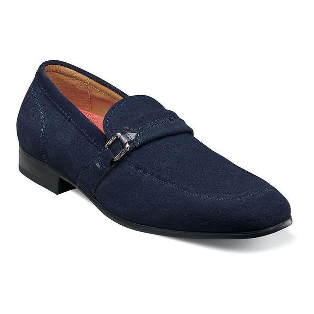 Stacy Adams Quillan Mens Suede Slip-On Loafers Blue Product Image