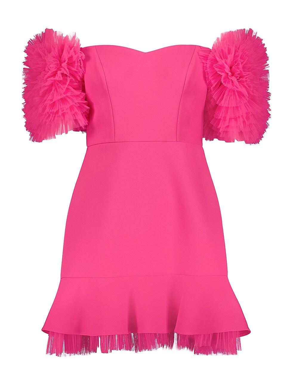 Womens Off-The-Shoulder Ruffled Minidress Product Image