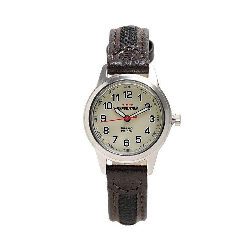 Womens Timex Expedition Field Watch with Nylon/Leather Strap - Silver T41181JT Product Image