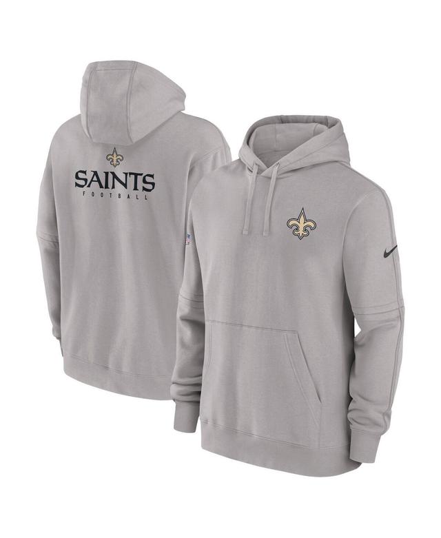 Mens Nike Gray New Orleans Saints Sideline Club Fleece Pullover Hoodie Product Image