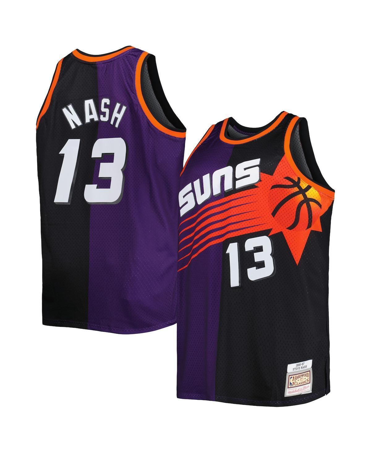 Mens Mitchell & Ness Steve Nash Purple/Black Phoenix Suns Hardwood Classics 1996-97 Split Swingman Jersey Product Image