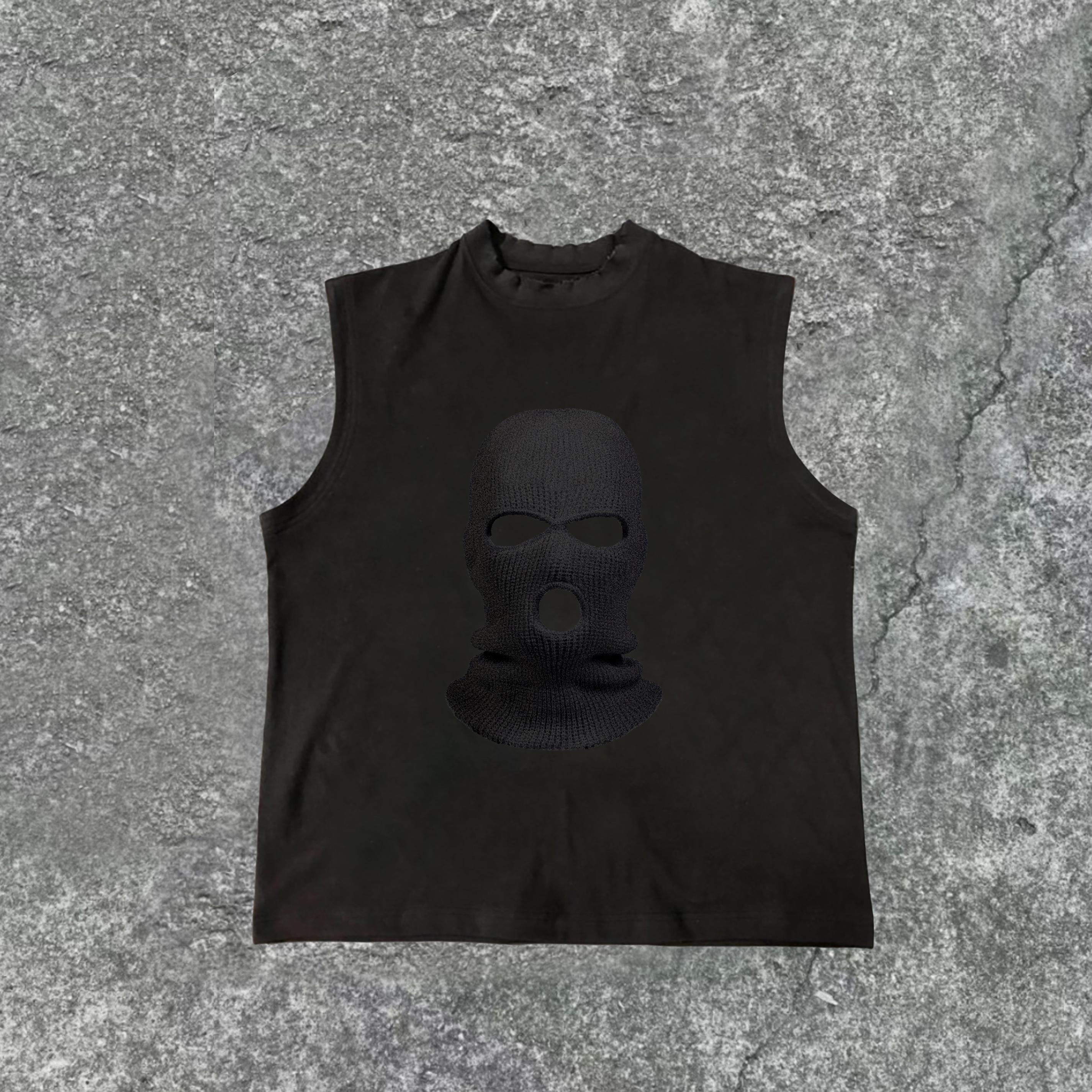 Men's Gangster Mask Print Cotton Tank Top Product Image