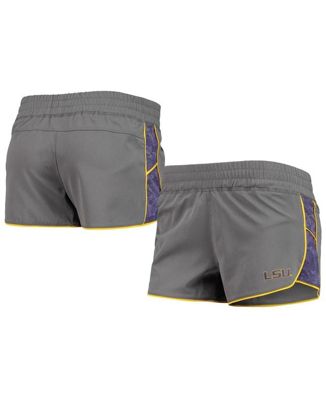 Womens Colosseum Gray/Purple LSU Tigers Pamela Lined Shorts Grey Product Image