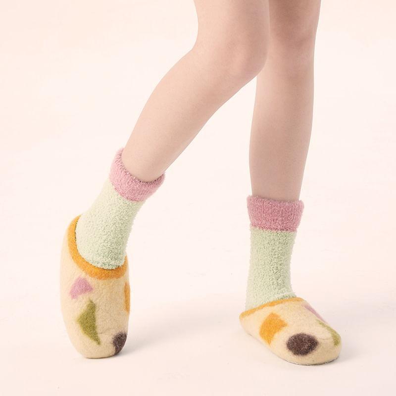 Two-Tone Fluffy Socks Product Image