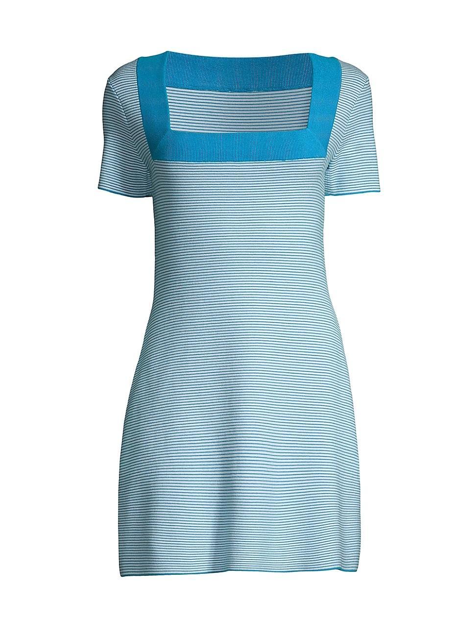 Womens Sigrid Striped Cotton-Blend Minidress Product Image