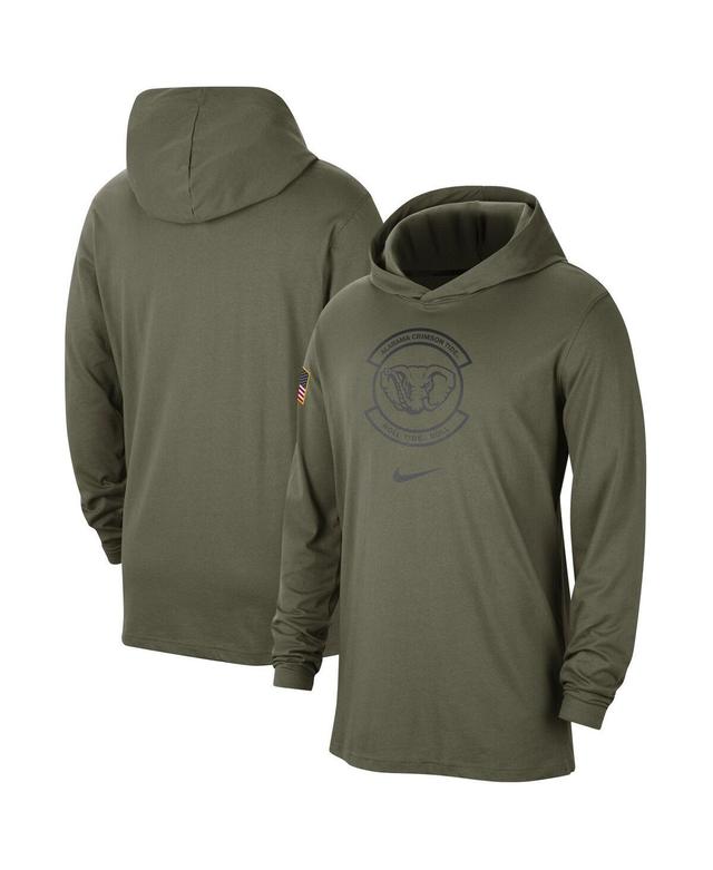 Mens Nike Olive Alabama Crimson Tide Military-Inspired Pack Long Sleeve Hoodie T-shirt Product Image