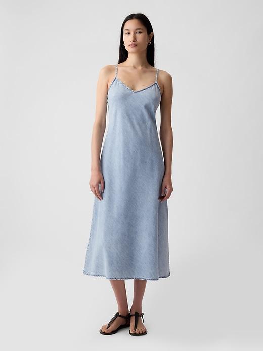 Denim Midi Slip Dress Product Image