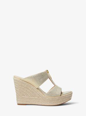 Bradley Metallic Canvas Wedge Sandal Product Image