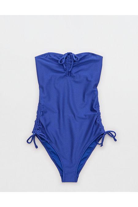 Aerie Shine Rib Strapless Cheeky One Piece Swimsuit Women's Product Image