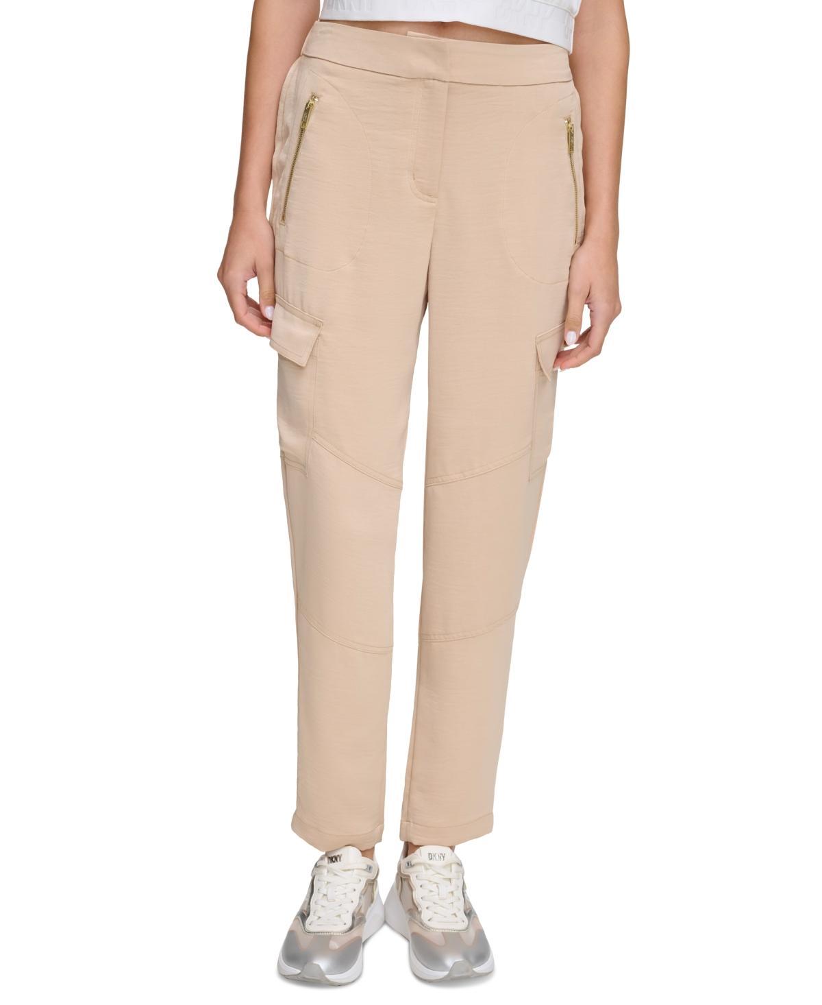 Dkny Womens Zip-Pocket Cargo Pants Product Image