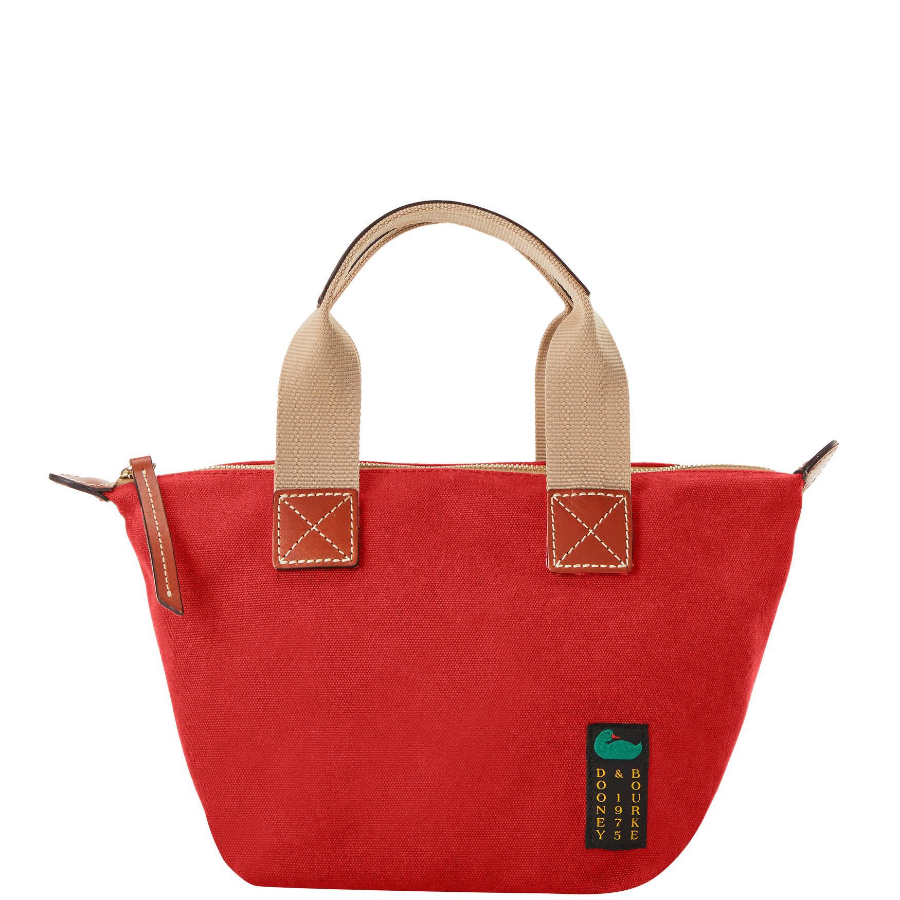 Dooney & Bourke Womens Canvas Fabric Crossbody Satchel 20 Bag in Red Product Image