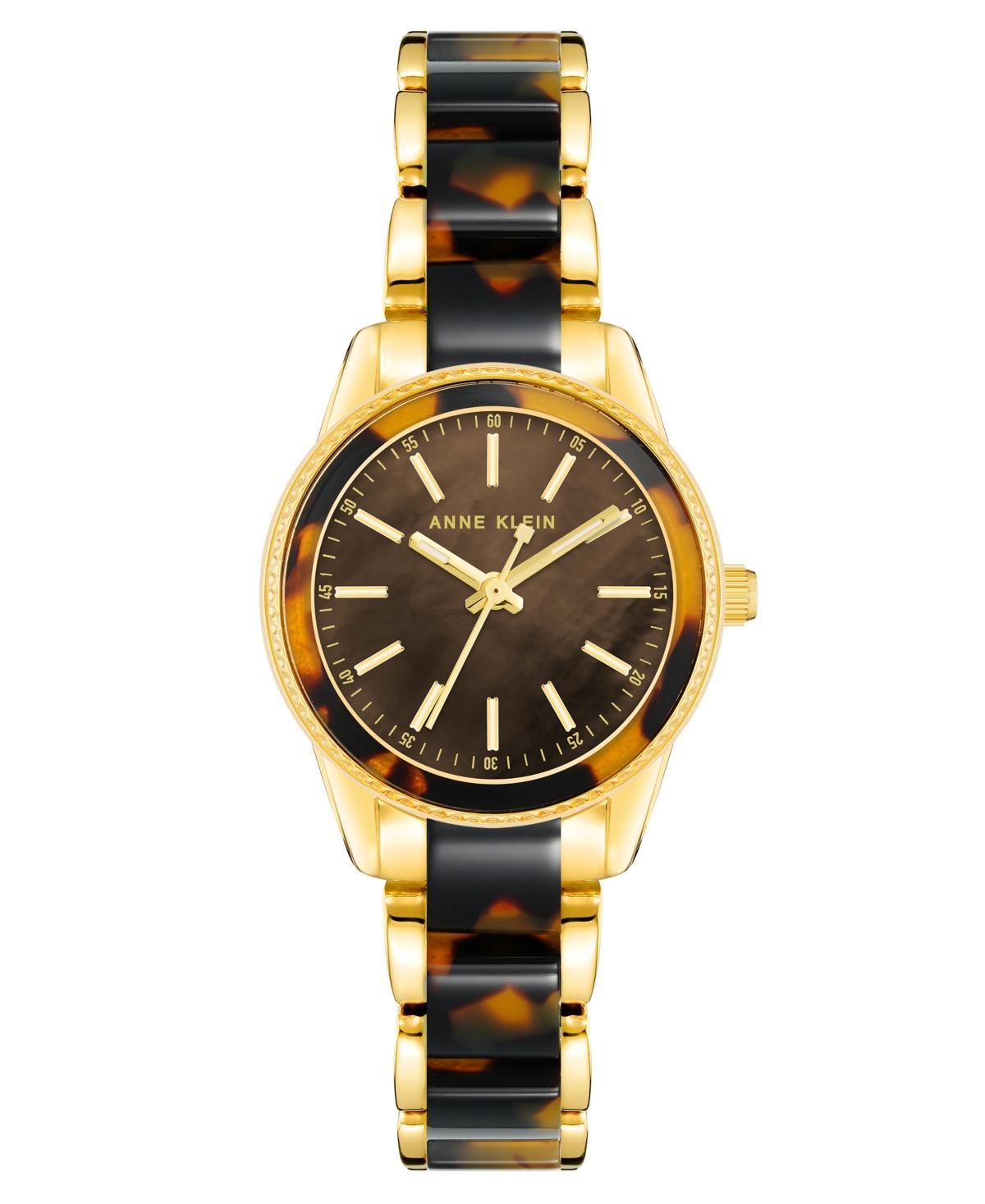 Anne Klein Womens Quartz Gold-Tone Alloy and Tortoise Acetate Watch Product Image