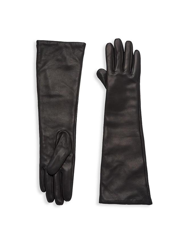 Womens Long Stacked Leather Gloves Product Image