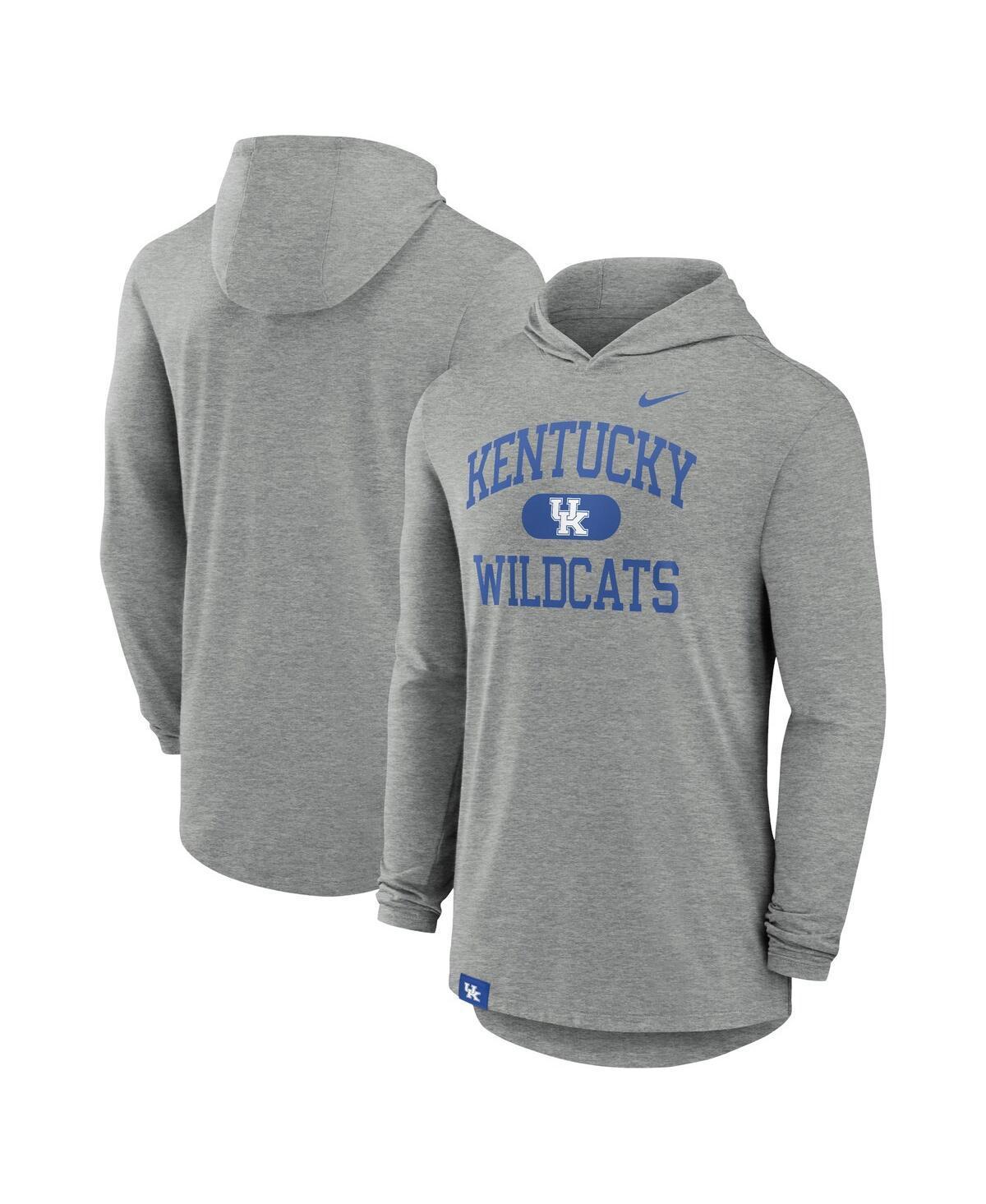 Mens Nike Heather Gray Duke Blue Devils Blitz Hoodie Long Sleeve T-Shirt Product Image