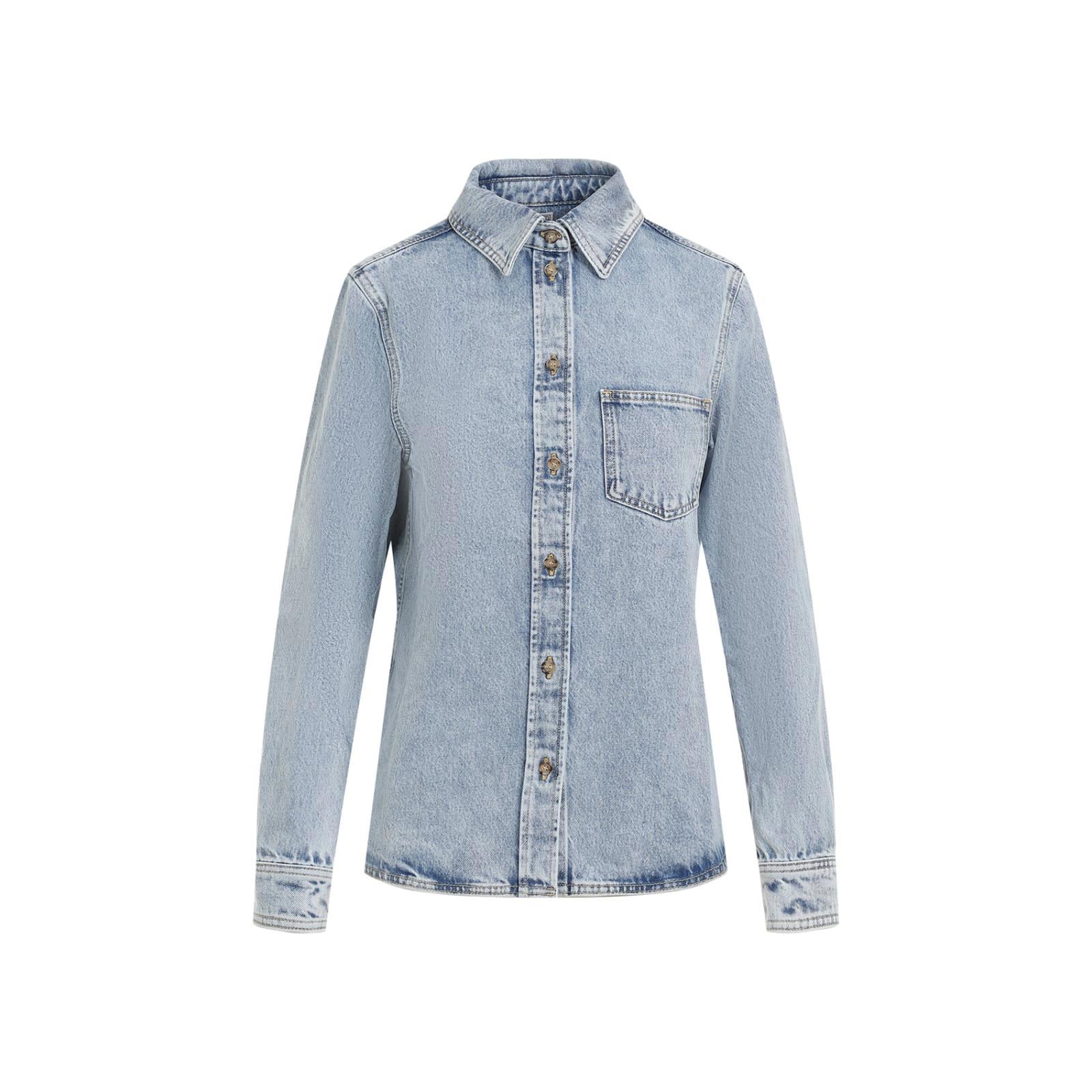 Petite Denim Shirt In  Cool Blue Product Image