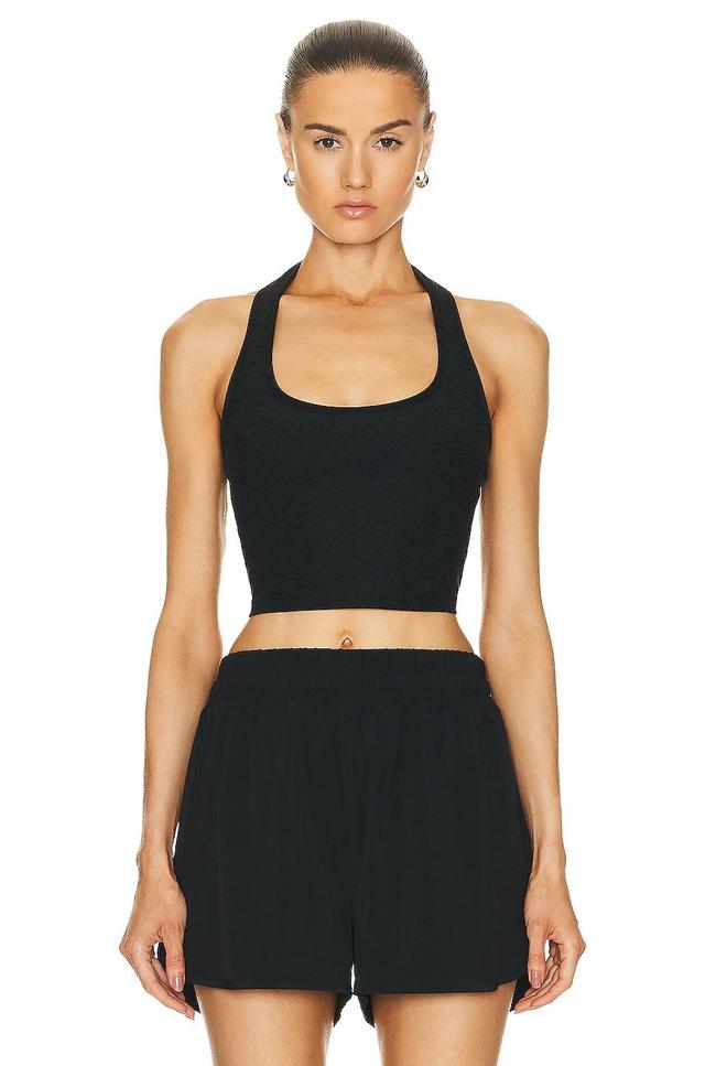 Beyond Yoga Spacedye Well Rounded Cropped Halter Tank Top White. (also in L, S, XS). Product Image