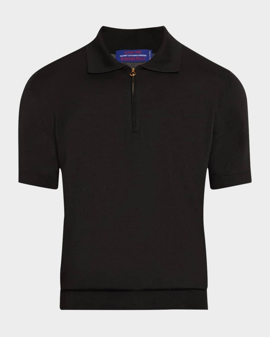 Men's Quarter-Zip Short-Sleeve Polo Sweater Product Image