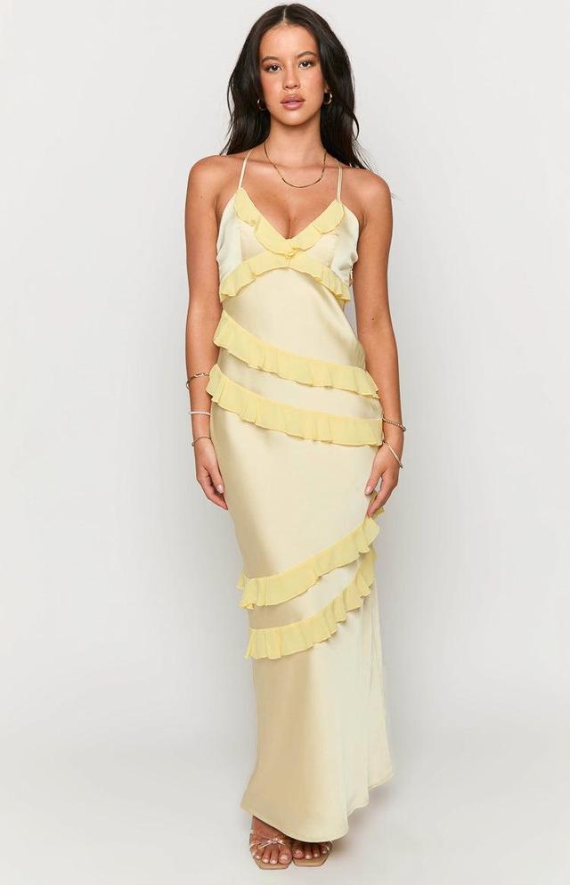 Inara Yellow Ruffle Maxi Dress Product Image